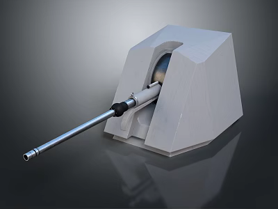 Modern Military Weapon 3D Model Featuring Gray Base And Long Barrel Structure 3d model