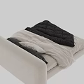 Modern Double Bed With White Headboard Black And White Pillows And Soft Quilt