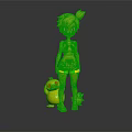 Modern game character girly girl 3d model