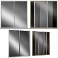 Modern Sliding Doors With Silver Frame And Glass Panels For Home Interior Design
