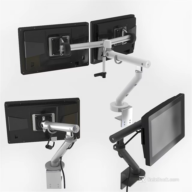 Ergonomic Adjustable Computer Monitor Stand Mount For Multi Screen Desktop Setup 3d model 