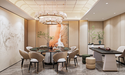 New Chinese Room Restaurant Box 3d model