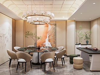 New Chinese Room Restaurant Box 3d model