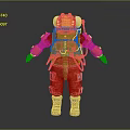 Protective Orange Spacesuit With Helmet Gear Reflective Strips And Boots