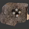 Textured Rock Surface With Four Colorful Drink Cans And Varied Designs