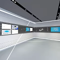 Modern Exhibition Hall Design With Digital Screens Interactive Booths And Urban Displays
