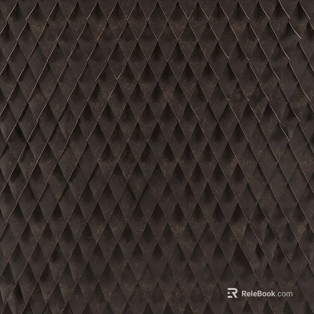 Dark Brown Textured Wall Decor With Geometric Diamond Pattern For Home Interior Design 3d model