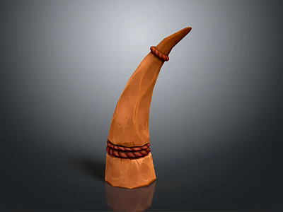 Handcrafted Wooden Curved Furniture Decor Piece With Natural Texture And Braided Bands 3d model