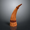 Handcrafted Wooden Curved Furniture Decor Piece With Natural Texture And Braided Bands