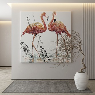 Modern Animal Painting Decorative Painting 3d model