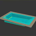 Modern Rectangular Swimming Pool Design With Blue Water And Light Tile Border 3d model