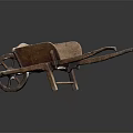 Classic Vintage Wooden Wheelbarrow With Single Wheel And Retro Design