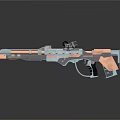 Modern Tactical Rifle Featuring Scope Wooden Grip Metallic Barrel And Detailed Craftsmanship