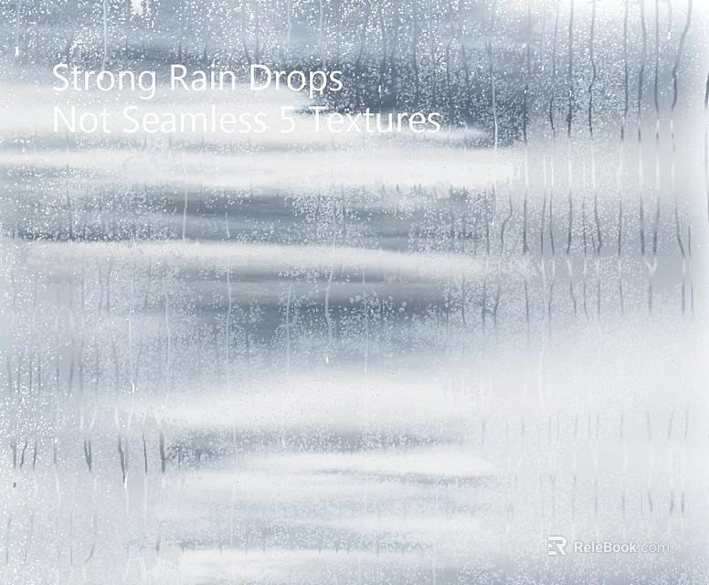Strong Rain Drop Textures With Not Seamless Design And Five Variations 3d model 