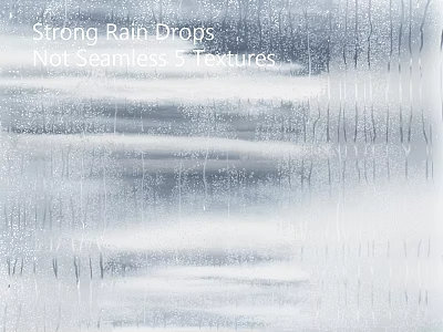 Strong Rain Drop Textures With Not Seamless Design And Five Variations 3d model