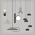 Modern chandelier luminaire combination 3d model