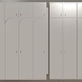 Modern Minimalist White Wardrobe With Double Doors And Arched Design