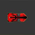 Red Sports Car With Streamlined Design Black Stripe Open Cockpit And Silver Accents
