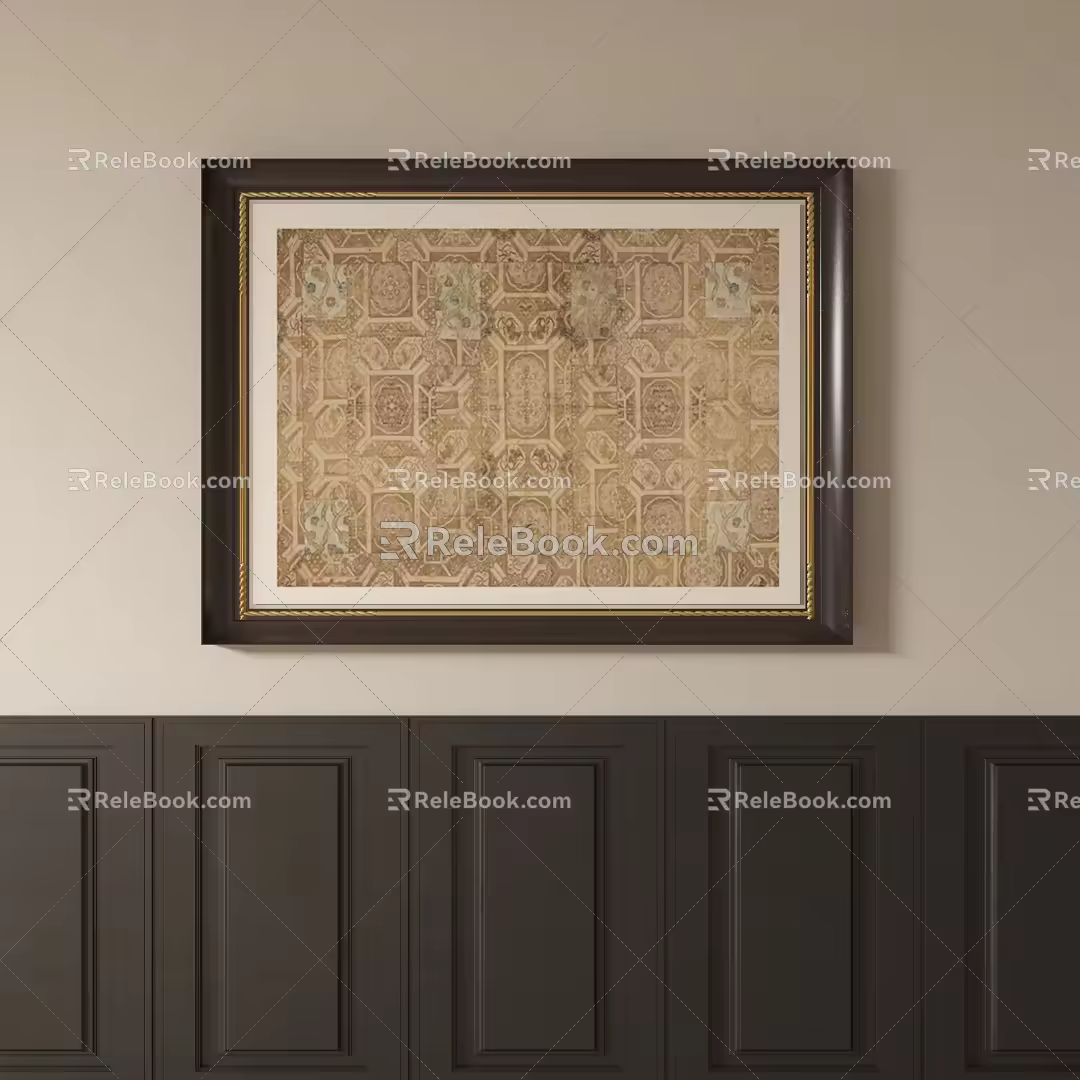 Middle Ancient Abstract Decorative Hanging Paintings 3d model