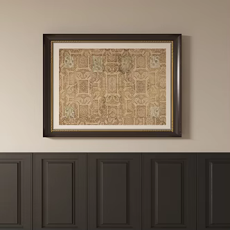 Middle Ancient Abstract Decorative Hanging Paintings 3d model