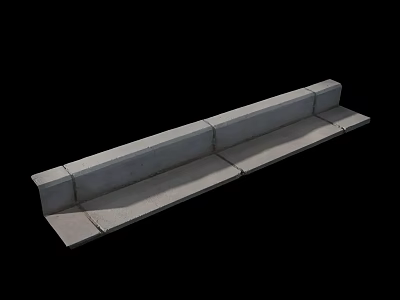 Durable Concrete Segmented Roadside Curb Stones for Urban Road Infrastructure 3d model