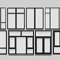 Various Window Frame Designs With Different Pane Structures And Modern Styles 3d model