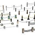 Creative Fence Design Ideas With Decorative Posts Chains And Various Materials 3d model