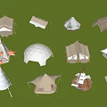 Public Facilities Various Outdoor Tents With Different Styles And Canvas Structures 3d model