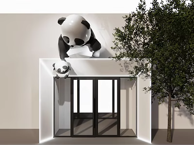 Modern door head creative sub-door head porch door bucket 3d model