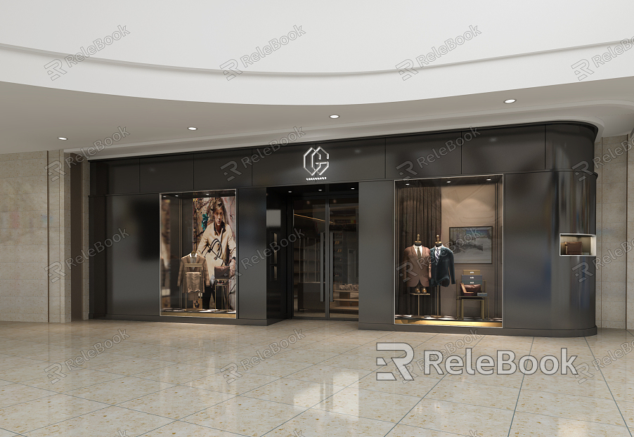 Modern door head brand clothing store facade model