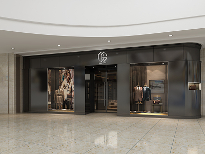 Modern door head brand clothing store facade model