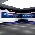 Modern Genetic Testing Center With Hi tech Screens And Exhibition Area Design 3d model