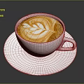 White Ceramic Cup With Hot Coffee And Heart Latte Art On White Saucer