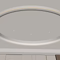 Modern Oval Ceiling With Recessed Lights And LED Strip 3d model