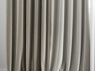 Light Gray Fabric Curtains with Modern Elegant Drape for Window Treatment 3d model