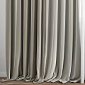 Light Gray Fabric Curtains with Modern Elegant Drape for Window Treatment 3d model