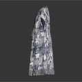 Short Sleeved White Dress With Blue Floral Print And Fitted Waist Design