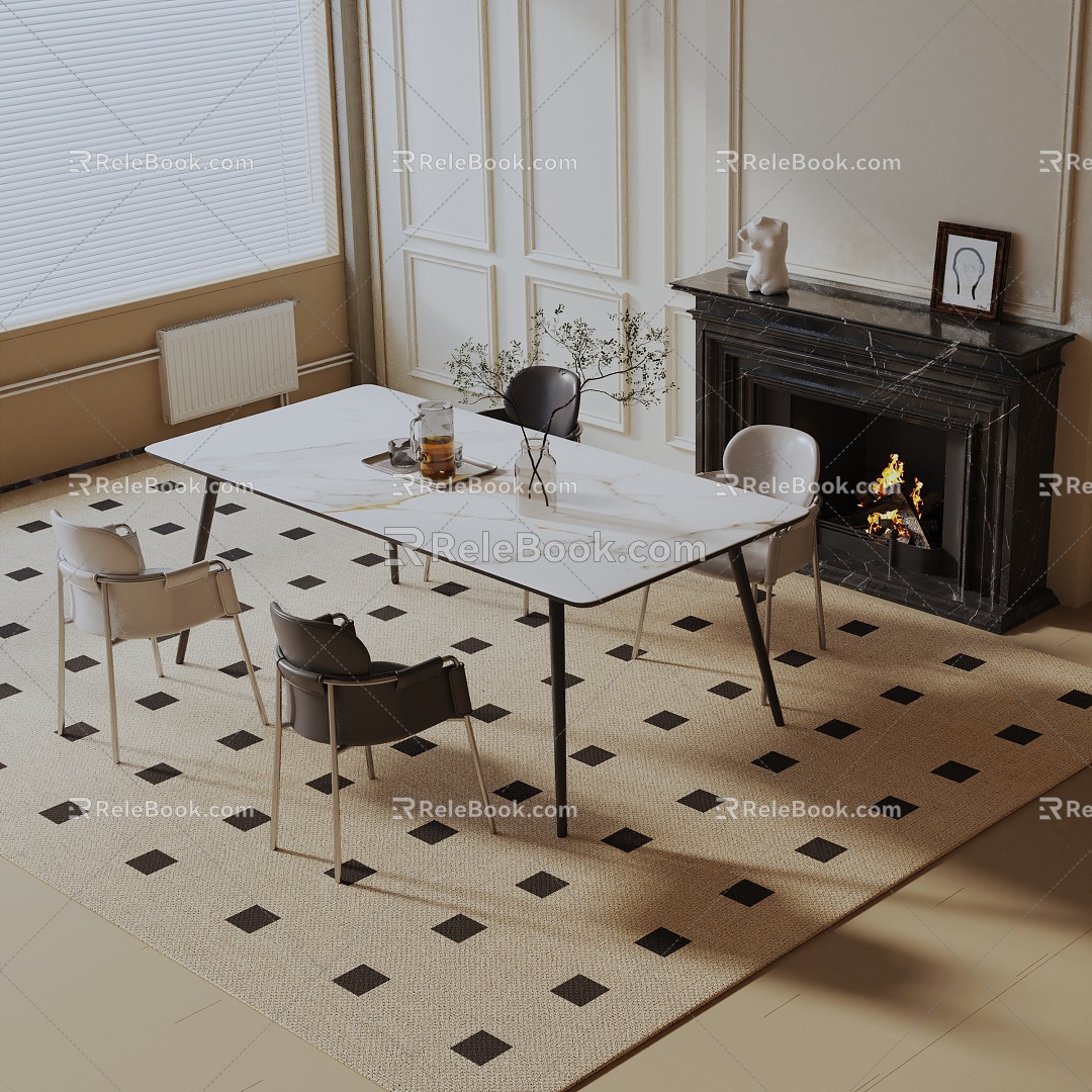 Modern dining table 3d model