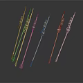 Traditional Wooden Arrows With Fletching As Ancient Hunting Weapon Displayed In Row