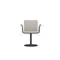 Modern Single Chair with Wooden Armrests Upholstered Seat and Metal Base Design