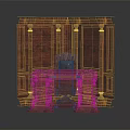 Hand Carved Traditional Wooden Screen With Ornate Decorative Patterns And Classic Design