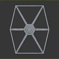 TIE Fighter Spacecraft Model With Angular Wings And Detailed Cockpit Design