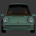 Retro Teal Sports Car With Brown Interior Lilla Logo And Rear Spoiler