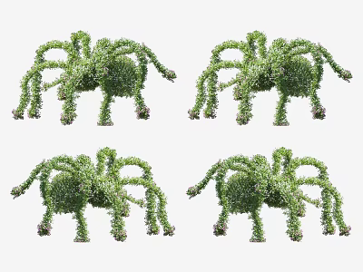 Unique Spider Shaped Shrubs Trimmed For Garden Landscape Decoration 3d model