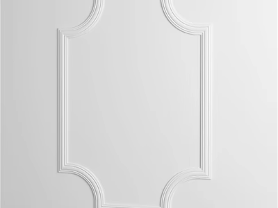 White Sculptural Carving for Wall Decoration with Elegant Curved Patterns 3d model