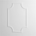 White Sculptural Carving for Wall Decoration with Elegant Curved Patterns