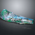 Colorful Natural Mineral Specimen With Green Blue White Hues And Shiny Crystal Texture