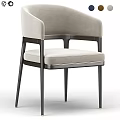Modern Stylish Chair With Beige Upholstery Dark Wooden Frame And Curved Armrest