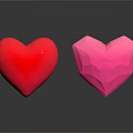Two Colorful Heart Shaped Daily Life Items With Red Soft And Pink Faceted Design