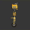 Yellow And Black Mechanical Robot With Single Wheel Camera Eye And Striped Design